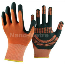 NMSAFETY оранжевый микро-пены нитрила перчатки с точками захвата 